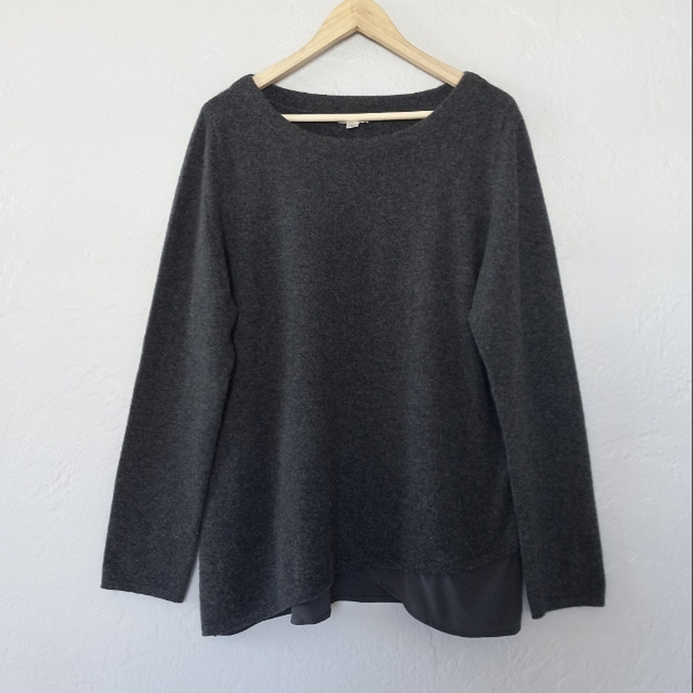 Garnet Hill Charcoal Crew Neck Sweater